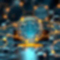 A conceptual representation of blockchain technology illustrating its structure and function