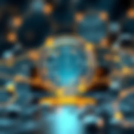 A conceptual representation of blockchain technology illustrating its structure and function