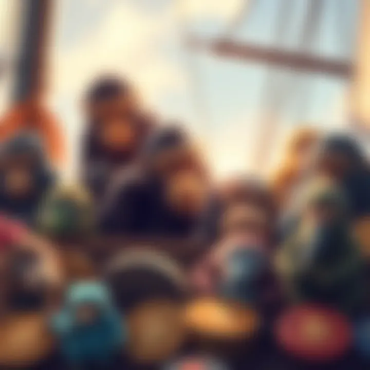 Diverse Bored Ape Collection An illustration showcasing various Bored Ape NFTs in vibrant colors and unique traits.