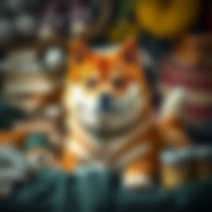 An assortment of Shiba Inu accessories and supplies