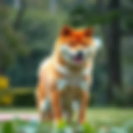 A majestic Shiba Inu posing in a park