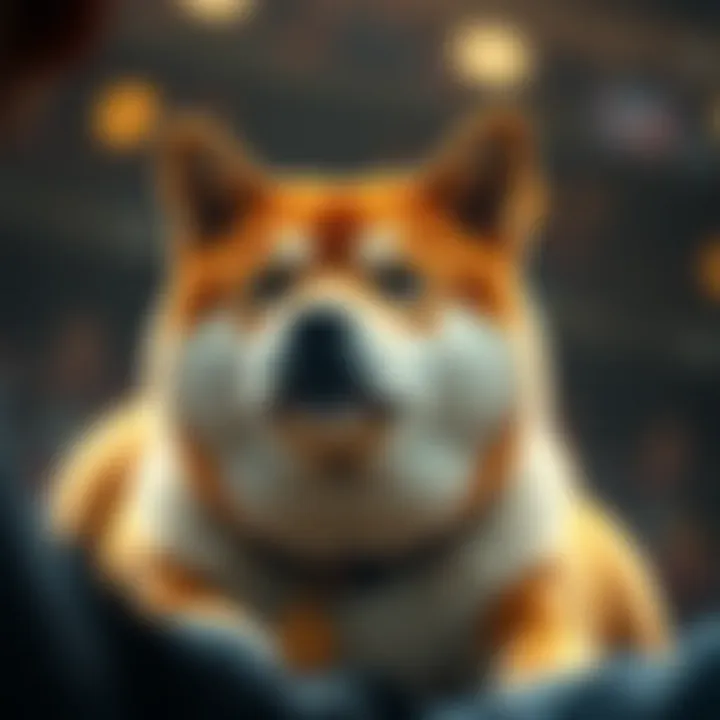 A digital representation of Shiba Inu cryptocurrency symbol