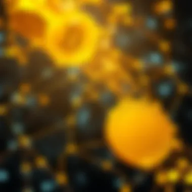 A conceptual image showing a blockchain network intertwined with gold elements, highlighting technological integration.