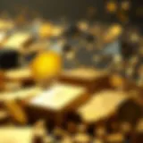 A visual representation of cryptocurrency symbols merging with gold bars, symbolizing the fusion of digital and traditional assets.