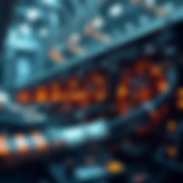 Blockchain Technology in Crypto Mining Conceptual representation of blockchain technology in crypto mining