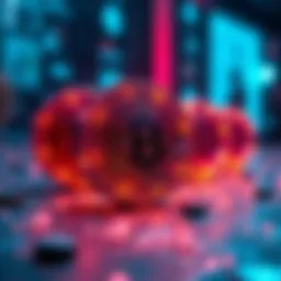 Conceptual representation of non-fungible tokens in digital space