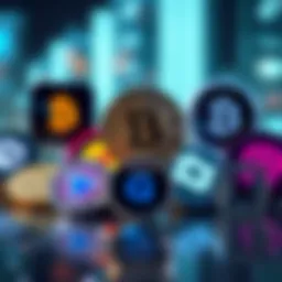 Visual representation of various emerging cryptocurrencies showcasing their logos