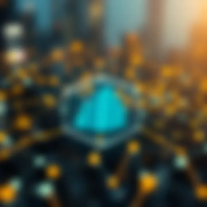 A blockchain network visualization, representing digital innovation