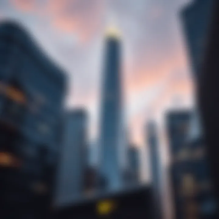 A modern skyscraper symbolizing corporate ambition and market presence