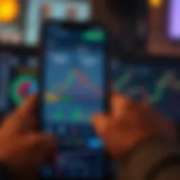 Cryptocurrency trading app interface showcasing features and charts