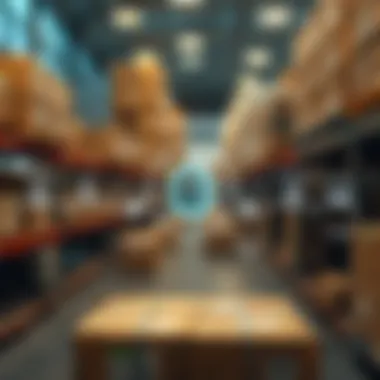 Diagram illustrating transparency in supply chain with blockchain