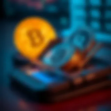 A close-up of a digital wallet containing various cryptocurrencies.