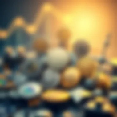 Diverse Altcoins and Their Innovations Illustration depicting various altcoins with symbolic logos and innovative technology elements