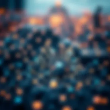 NFT Ecosystem Connectivity Ecosystem support for NFTs represented through interconnected nodes.