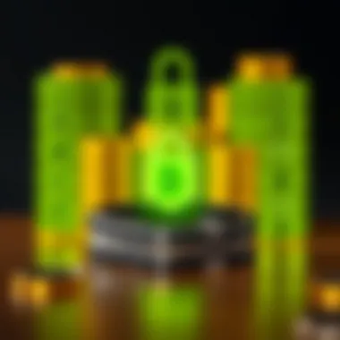 An infographic detailing key security features for cryptocurrency wallets