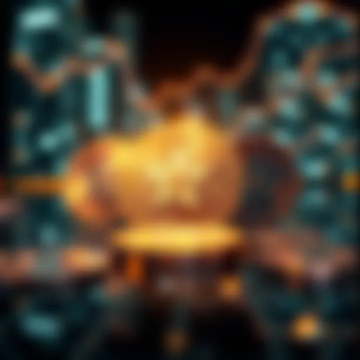 Townstar Coins in Digital Ecosystem An abstract representation of Townstar coins in a digital ecosystem.