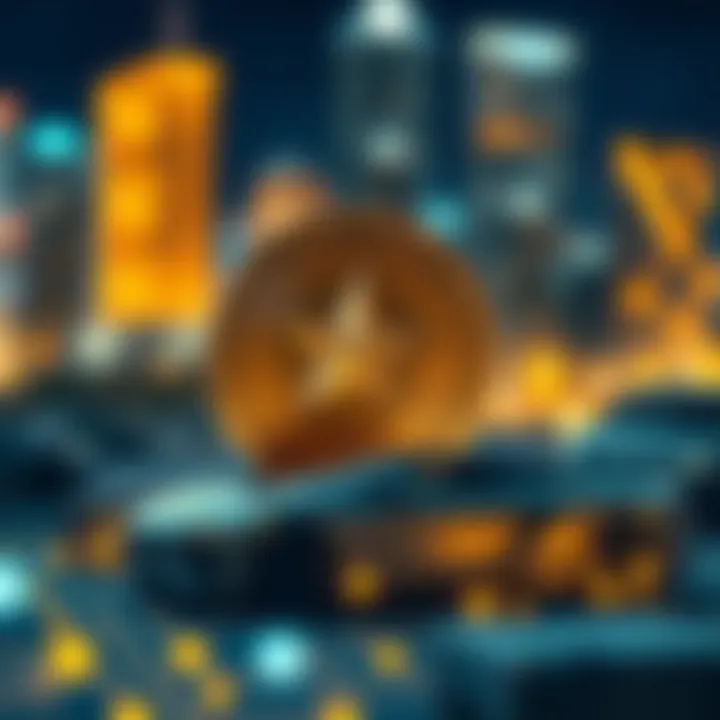 Blockchain Influence on Townstar Coin Value A visual depiction of blockchain technology influencing Townstar coin value.