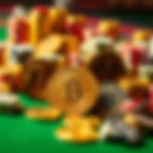 Visual representation of various gambling coins in cryptocurrency