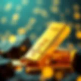 The Fusion of Gold and Digital Currency A visual representation of gold bars intertwined with digital currency symbols