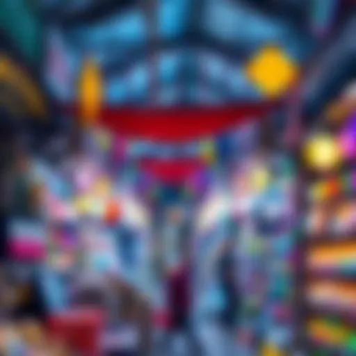 Vibrant NFT Marketplace Colorful representation of NFTs in a digital marketplace