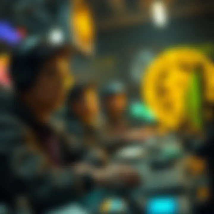 Creators and Blockchain Technology Symbolic depiction of creators engaging with blockchain technology