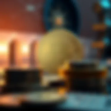 Fusion of Banking and Cryptocurrency An abstract representation of the fusion between traditional banking and cryptocurrency