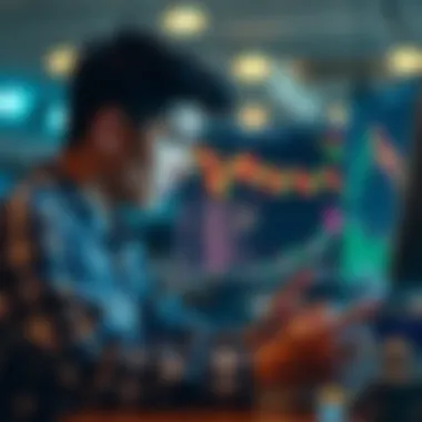 User analyzing cryptocurrency market trends