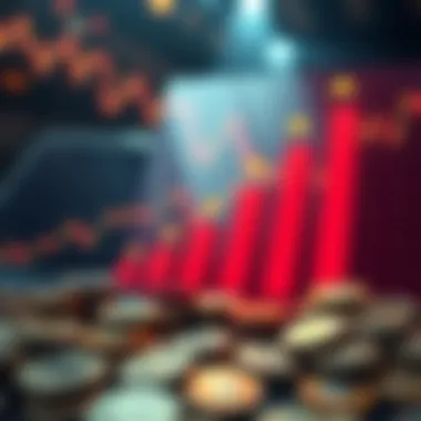 Investment strategies illustrated with upward market graphs