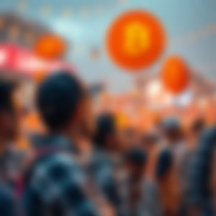 Community Involvement in Meme Coins A creative depiction of community involvement in meme coin projects