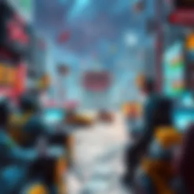 Thriving Virtual Economy in Sandbox Gaming A vibrant depiction of a virtual economy thriving within a sandbox game