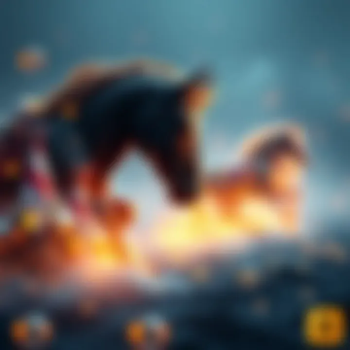 A conceptual image conveying the fusion of crypto investments and virtual horse ownership