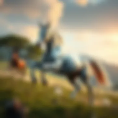 A digital representation of a majestic NFT horse galloping through a virtual landscape