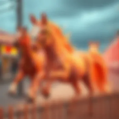 Graphical illustration showing market trends for NFT horses in the blockchain ecosystem