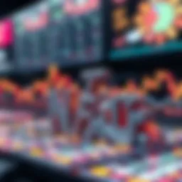 Abstract representation of NFT art and stock market trends