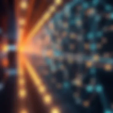 A futuristic blockchain network visualization