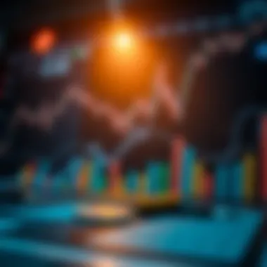 Graph showing the market trends of popular cryptocurrencies