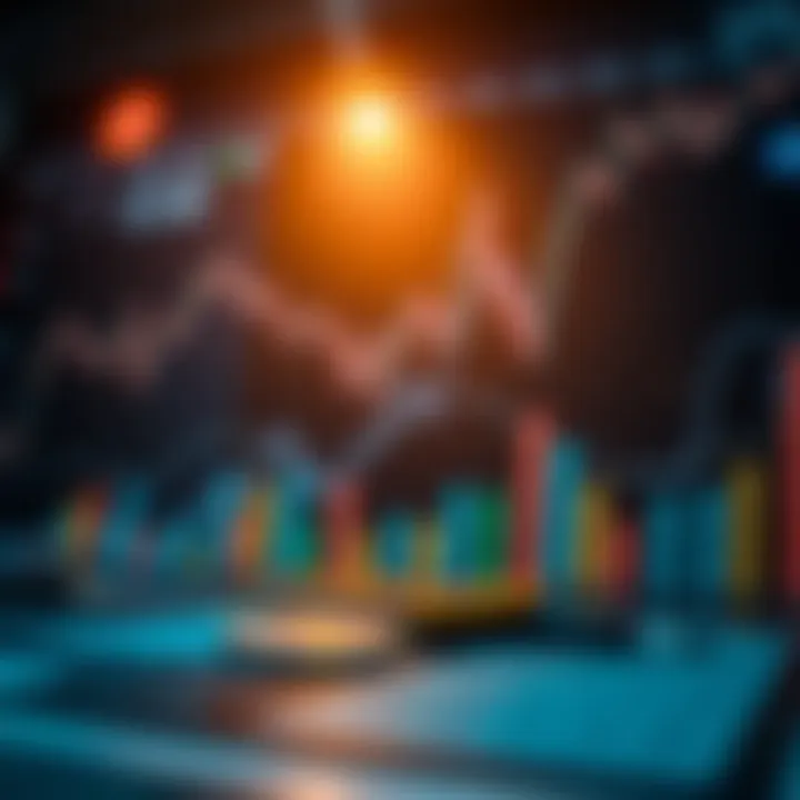 Graph showing the market trends of popular cryptocurrencies