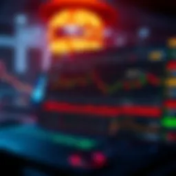 An overview of a crypto trading simulator interface showcasing various analytical tools.