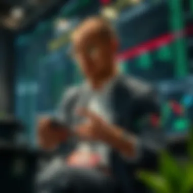 Investor analyzing market cap trends on a digital device