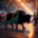 Bull Market Dynamics Graphical representation of a bull market with upward trends