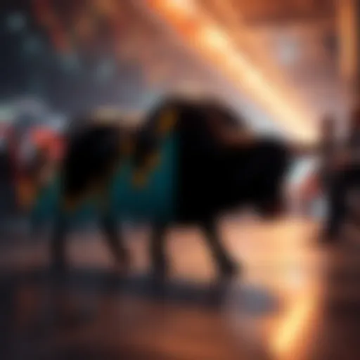 Bull Market Dynamics Graphical representation of a bull market with upward trends