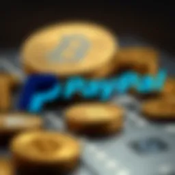 PayPal logo with cryptocurrency icons