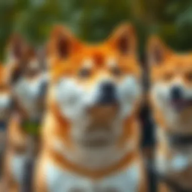 Shiba Inu Among Other Breeds Different breeds of dogs with a Shiba Inu featured