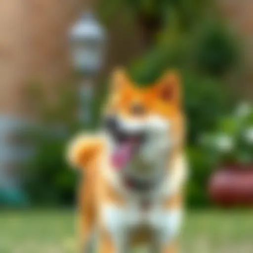 Shiba Inu in Playful Spirit Shiba Inu enjoying outdoor playtime