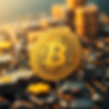 Blockchain Technology in Bitcoin Illustration of Bitcoin's blockchain technology