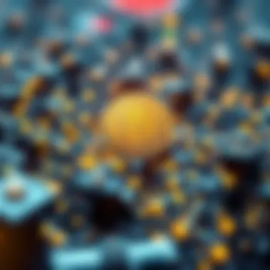 Decentralized Bitcoin Network Visual representation of Bitcoin's decentralized network