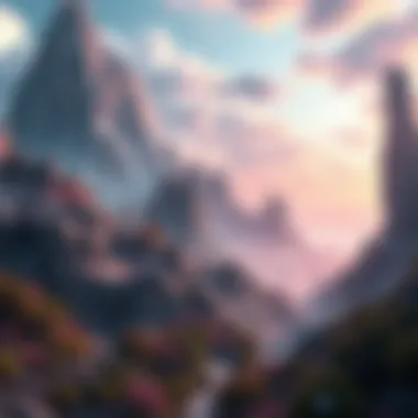 Exploring Virtual Environments in the Metaverse A digital landscape showcasing virtual environments