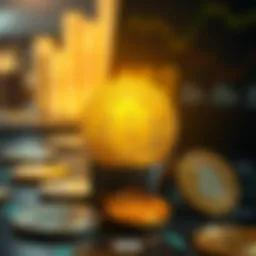 Conceptual representation of cryptocurrency investment