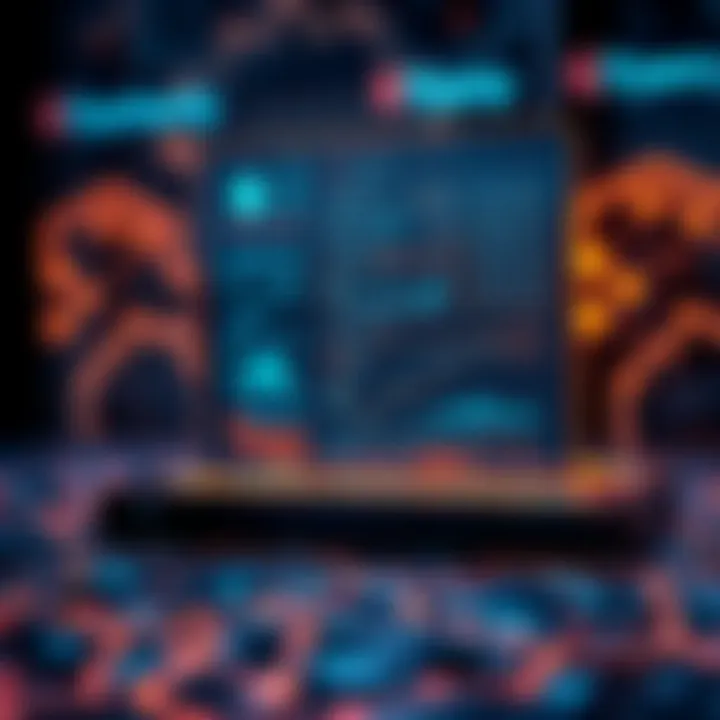 A futuristic digital ledger illustrating blockchain technology